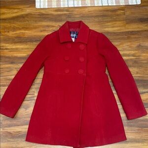 Jack by BB Dakota Classic Red Pea Coat Y2K Twee